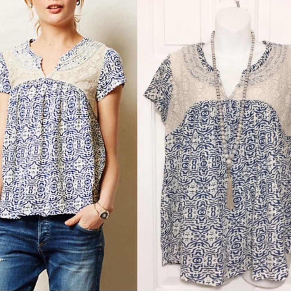 Anthropologie Akemi + Kin Lace Back Top